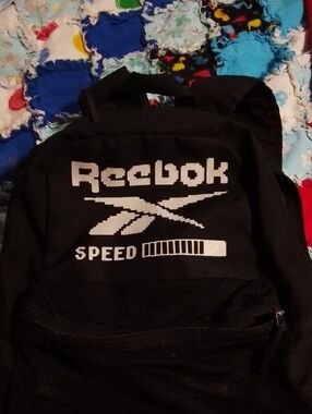 Reebok Black Backpack with White Speed Logo